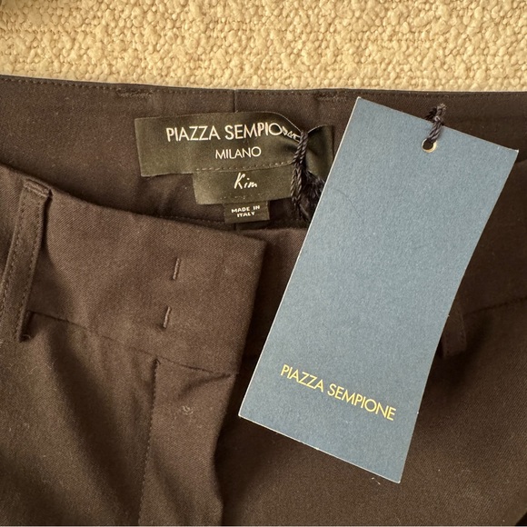 NEW Piazza Sempione Kim Cotton Trousers Black Size IT 38 - Picture 6 of 6
